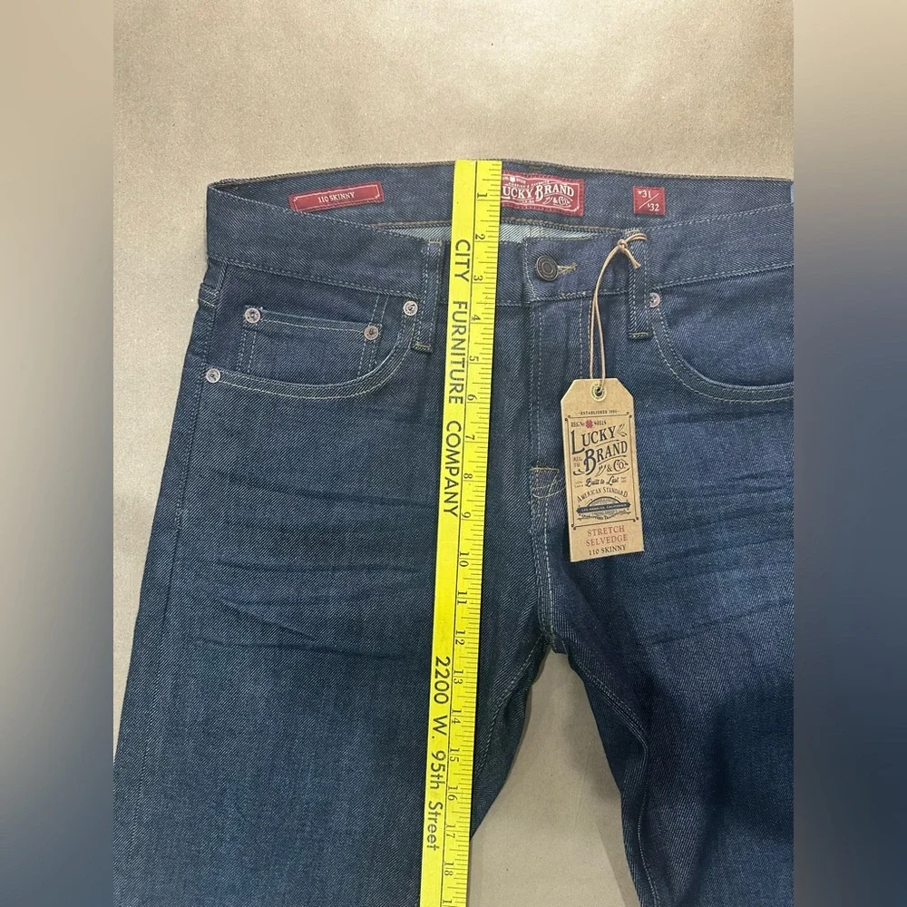 Lucky Brand 110 Skinny Selvedge Jeans 31x32 – Candiani Italian Denim, Dark Wash